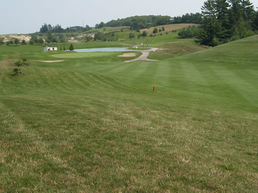 View into the green on the seventh from 150 yards away