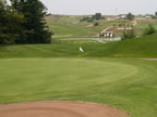 View of the eighth green from behind the trap (35kb)